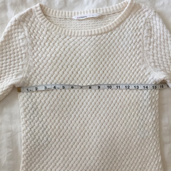 Athleta Cream Ivory Wool Blend Honeycomb Sweater Tunic - Picture 12 of 13